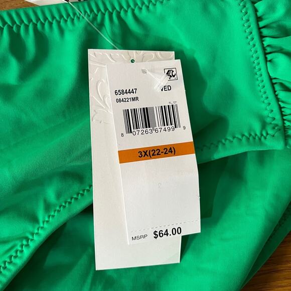 Becca Color Code Hipster rear scrunch Bikini bottoms verde green - 3X - Picture 11 of 12